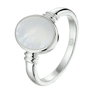 ring parelmoer zilver gerhodineerd