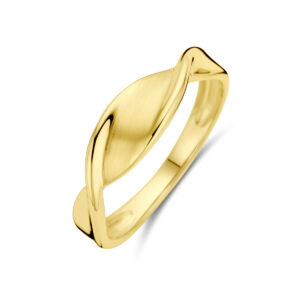 ring poli/mat 14K geelgoud