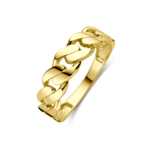 ring schakel 14K geelgoud