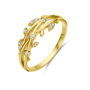 ring zirkonia 14K geelgoud