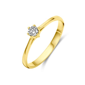 ring zirkonia 14K geelgoud