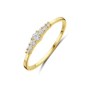 ring zirkonia 14K geelgoud