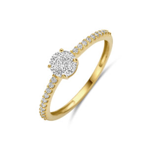 ring zirkonia 14K geelgoud