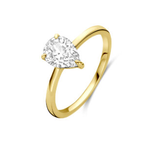 ring zirkonia 14K geelgoud