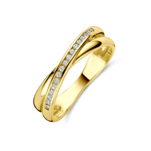 ring zirkonia 14K geelgoud