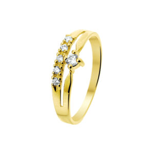 ring zirkonia 14K geelgoud