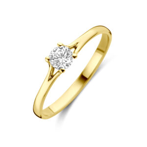ring zirkonia 14K geelgoud