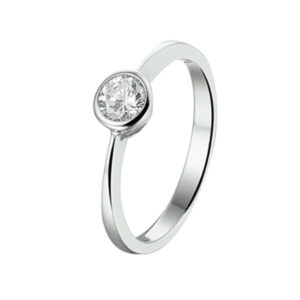 ring zirkonia zilver gerhodineerd
