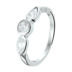 ring zirkonia zilver gerhodineerd