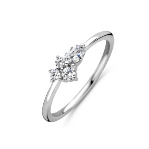 ring zirkonia zilver gerhodineerd