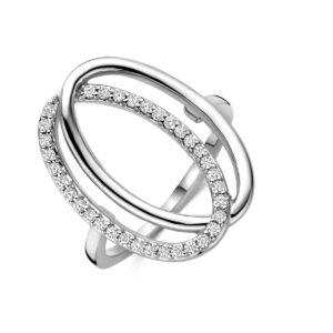 ring zirkonia zilver gerhodineerd