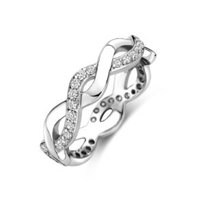 ring zirkonia zilver gerhodineerd