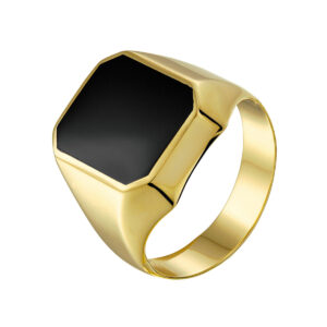 zegelring onyx 14K geelgoud