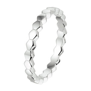 aanschuifring zeshoek zilver gerhodineerd