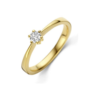 aanzoeksring diamant 0.15ct h si 14K geelgoud