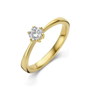 aanzoeksring diamant 0.25ct h si 14K geelgoud