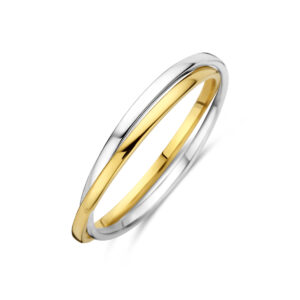 ring 14K bicolor goud geel/wit