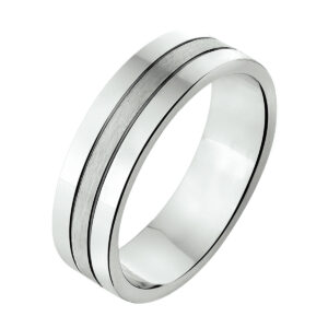 ring a309 - 6 mm - zonder steen zilver gerhodineerd