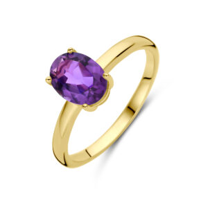 ring amethist 14K geelgoud