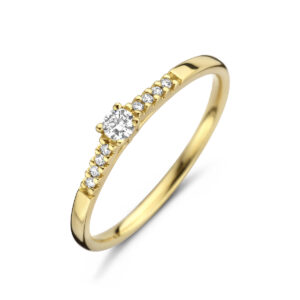 ring diamant 0.10ct h si 14K geelgoud