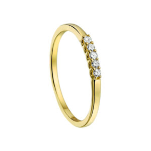 ring diamant 0.10ct h si 14K geelgoud