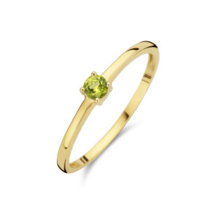 ring met geboortesteen peridot augustus 14K geelgoud
