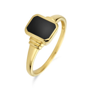 ring onyx 14K geelgoud
