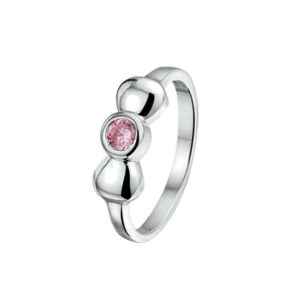 ring strik en zirkonia zilver gerhodineerd