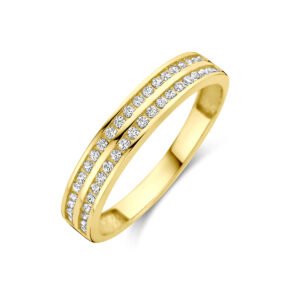 ring zirkonia 14K geelgoud