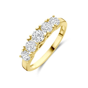 ring zirkonia 14K geelgoud
