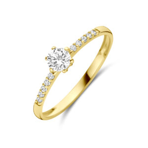 ring zirkonia 14K geelgoud