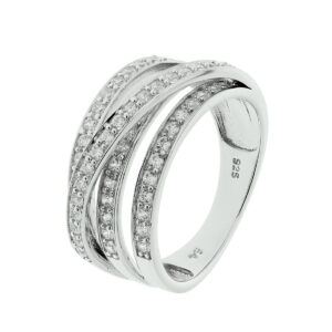 ring zirkonia zilver gerhodineerd