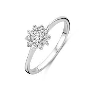 ring zirkonia zilver gerhodineerd