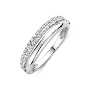 ring zirkonia zilver gerhodineerd