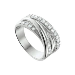 ring zirkonia zilver gerhodineerd