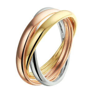 trinity ringen tricolor 14K tricolor goud