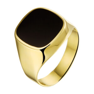 zegelring onyx 14K geelgoud