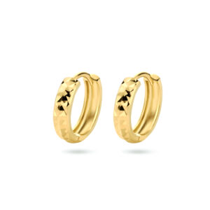 9k klapoorringen gediamanteerd 13 mm 9K geel