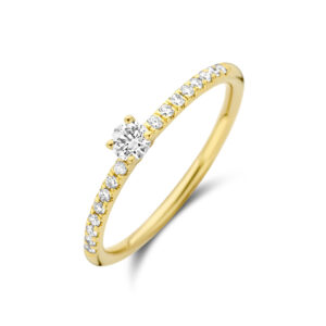 aanzoeksring diamant 0.30ct h si 14K geelgoud