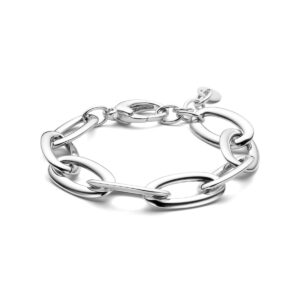 armband 13,5 mm 18 + 3 cm zilver gerhodineerd