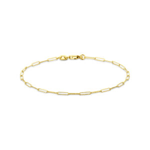 armband anker gediamanteerd 1,8 mm 18 cm 14K geelgoud