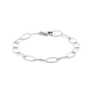 armband anker gediamanteerd 6,4 mm 19 cm zilver gerhodineerd