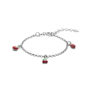 armband emaille fruit 13 + 3 cm zilver gerhodineerd