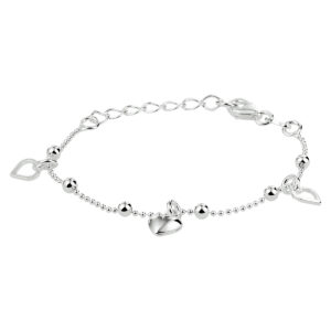 armband hart 13 + 3 cm zilver gerhodineerd