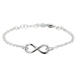 armband infinity 17 + 2 cm zilver gerhodineerd