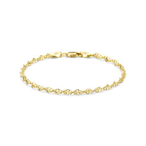 armband massief 3,2 mm 18,5 cm Silgold (geel met zilverkern)