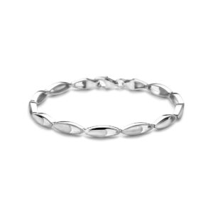 armband poli/mat 4,5 mm 19 cm zilver gerhodineerd