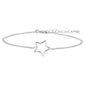 armband ster 1,3 mm 16 + 3 cm zilver gerhodineerd