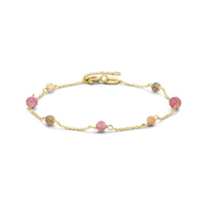 armband toermalijn 16 - 18 cm 14K geelgoud