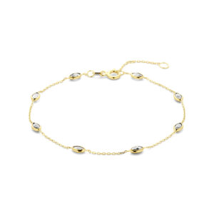 armband zirkonia 16,5 - 17,5 - 18,5 cm 14K geelgoud